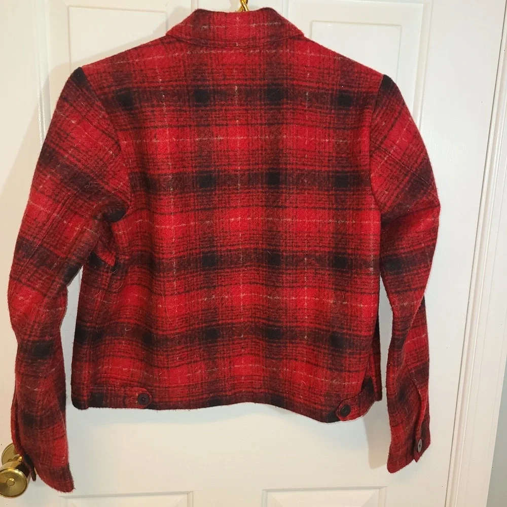 J. Jill Jacket Womens Size XS Red Plaid Barn Chore Red‎ Classic Button Outdoor